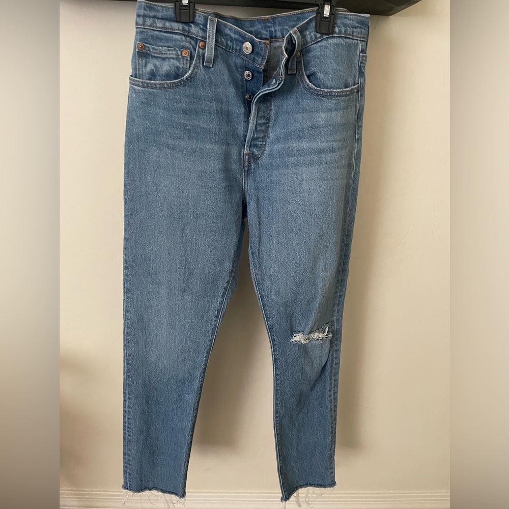 Levi 501 Button Fly 29x29 Faded Stonewashed